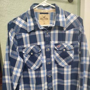 Hollister Plaid Long Sleeve Top (XL)
